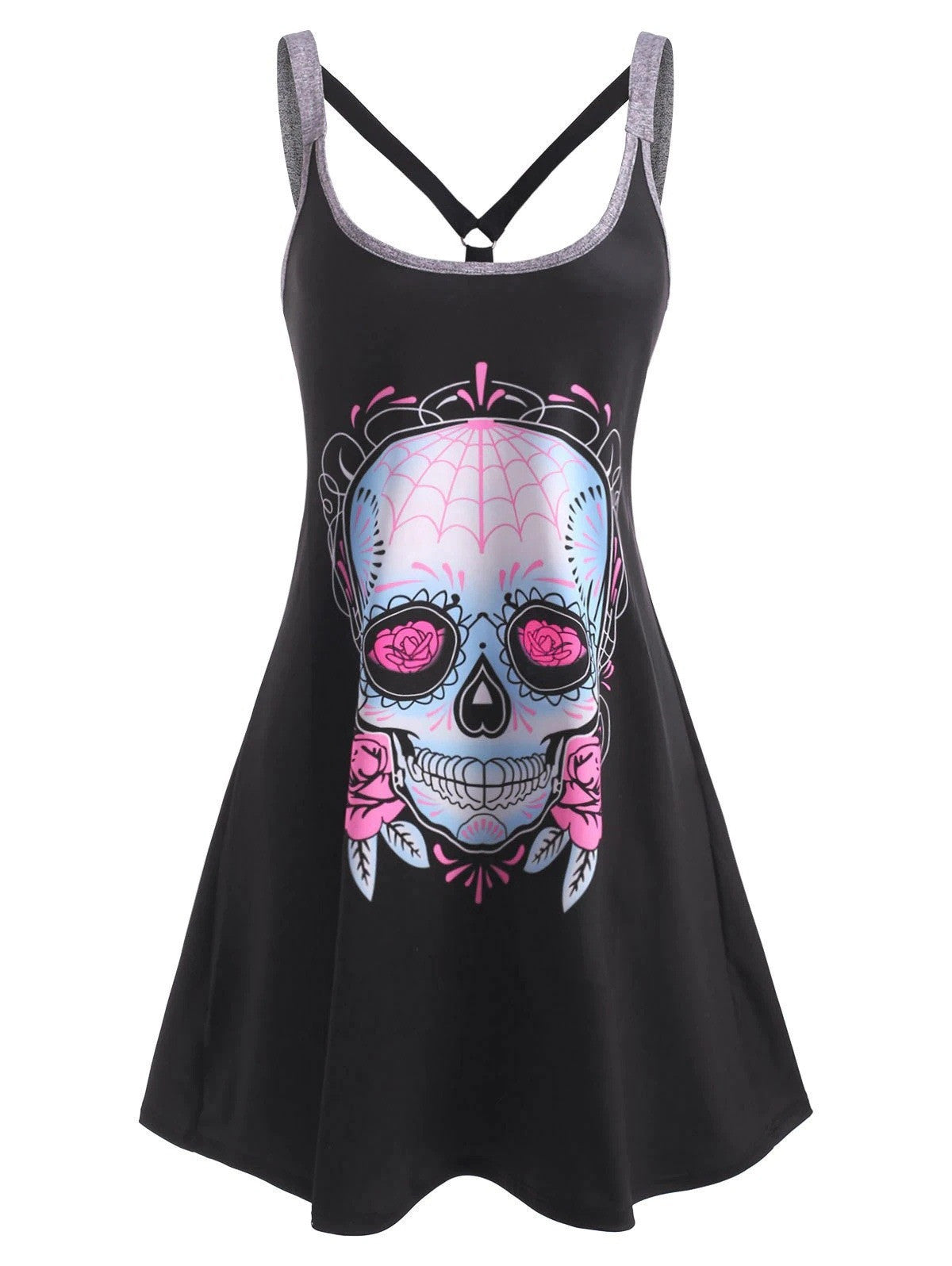 New Women's Halloween Print Sleeveless Dress