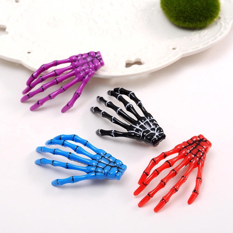 Halloween Skull Hand Claw Fluorescent Hairpin