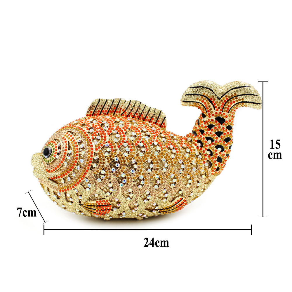 Goldfish Rhinestone Diamond Clutch