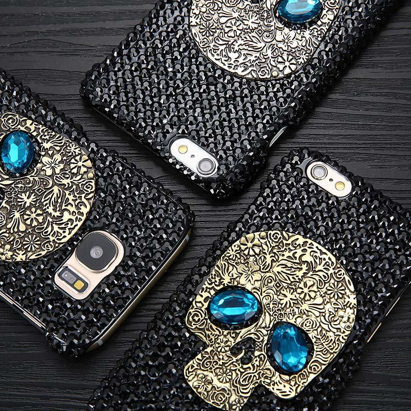 Skull Rhinestone Mobile Phone Shell