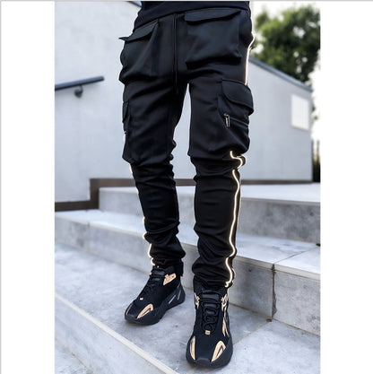 Men's Multi-pocket Reflective Pants