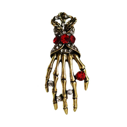 Halloween Skull Hand Tassel Brooch