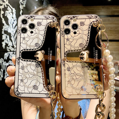 Chain Fox Mirror Diamond Phone Case