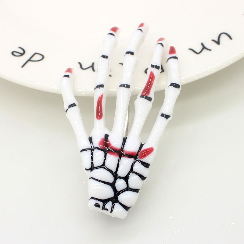 Halloween Skull Hand Claw Fluorescent Hairpin