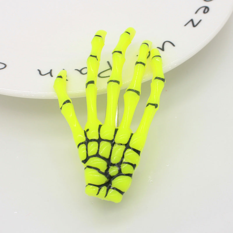 Halloween Skull Hand Claw Fluorescent Hairpin