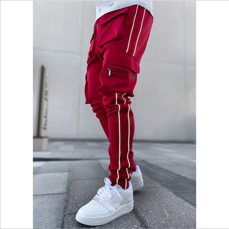 Men's Multi-pocket Reflective Pants